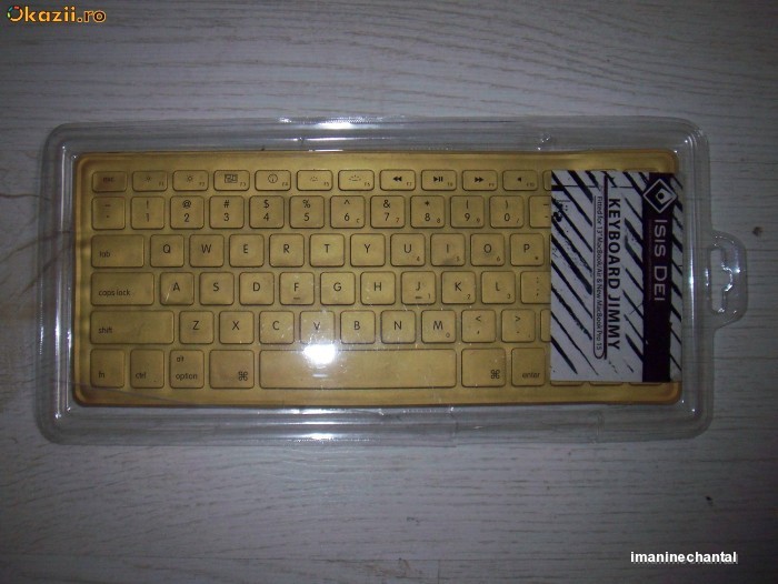 Tastatura din silicon aurie ISIS DEI pentru MACBOOK AIR 13 sau MACBOOK PRO 15 noua foto mare