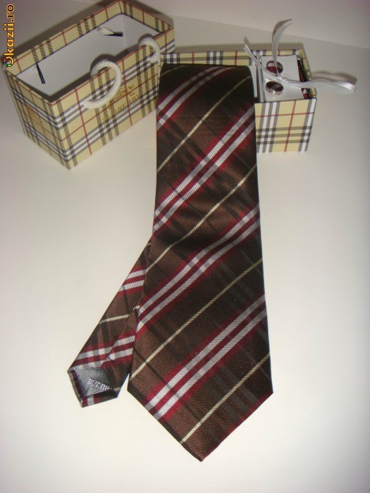 cravata / butoni / batista Burberry ... set ideal cadou foto mare