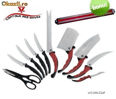 Pro V Contour, set 10 cutite din otel inoxidabil foto mare