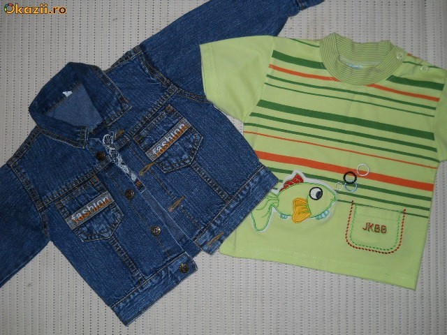 geaca blugi baietei/copii 1/2ani Spiderman si tricou foto mare