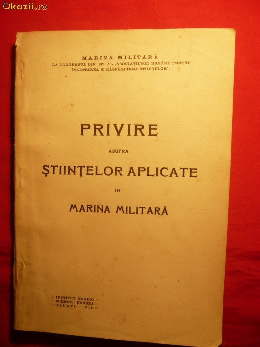 MARINA MILITARA - STIINTE APLICATE - ed. 1912 foto mare