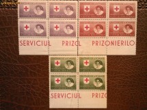 1946 - Crucea rosie - hartie gri - dantelat- nestampilat foto